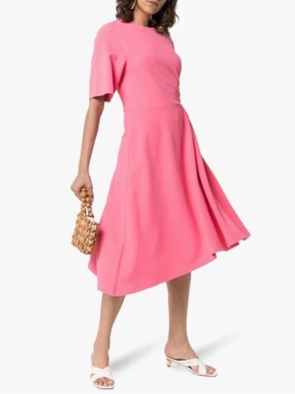 See by Chloé Cut Out Asymmetrical Pink Midi Dress - Picture 2 of 14